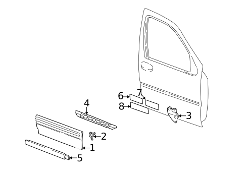 Exterior Trim - Front Door for 2004 Pontiac Montana #0