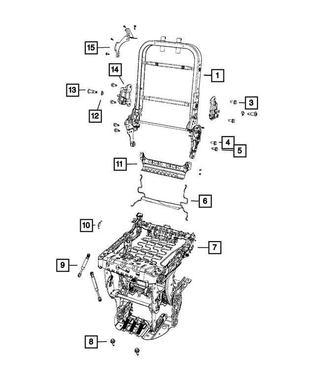 68414004AA - : Rear Seat Back Frame, Right for Mopar Image