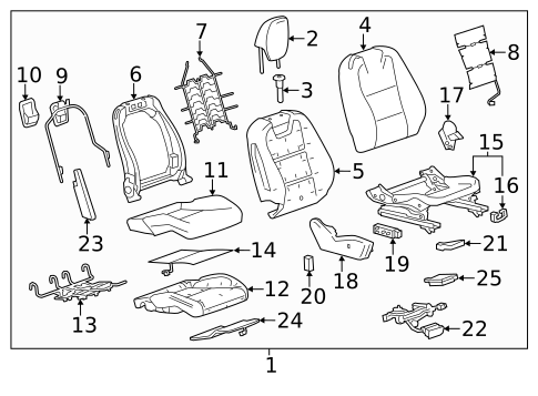 Passenger Seat Components for 2014 Chevrolet Camaro #2