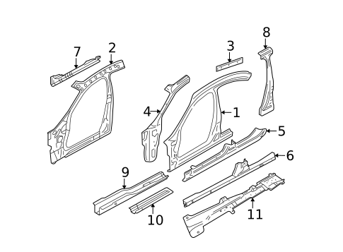 Hinge Pillar for 2005 Jaguar S-Type #0