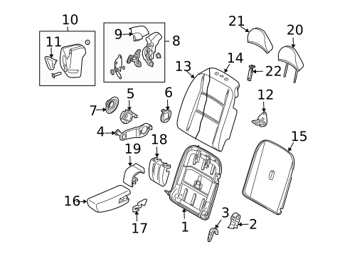 Rear Seat Components for 2010 Volvo C30 #0