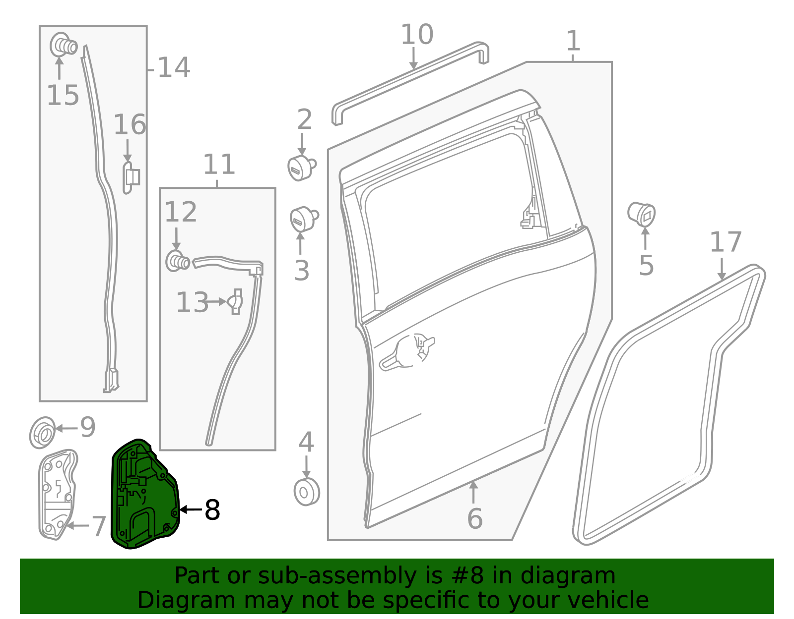 72861-THR-A01 - Seal L Slide Door Hole (A) - 2018-2020 Honda Odyssey ...