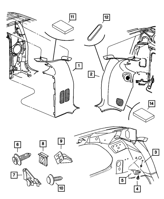 YP90BD1AD - Interior Trim: D Pillar Molding for Mopar Image
