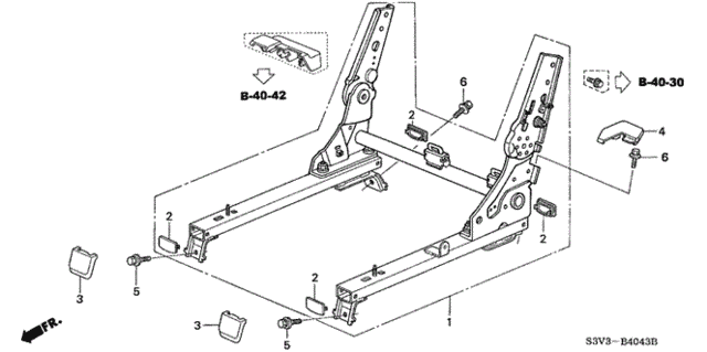 Middle Seat Components (L.) ('02-'06) for 2005 Acura MDX #0