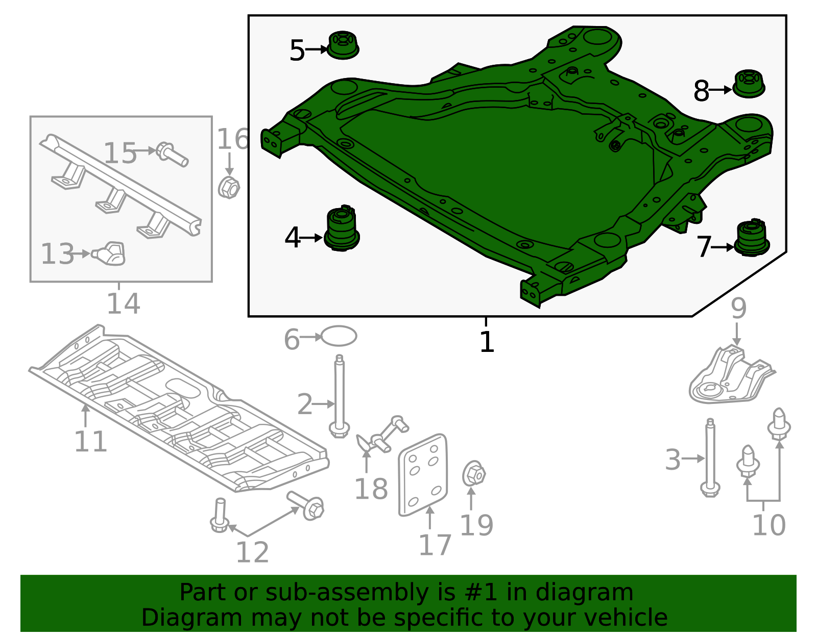 2016-2019 Ford Explorer Suspension Cross-Member Frame Assembly
