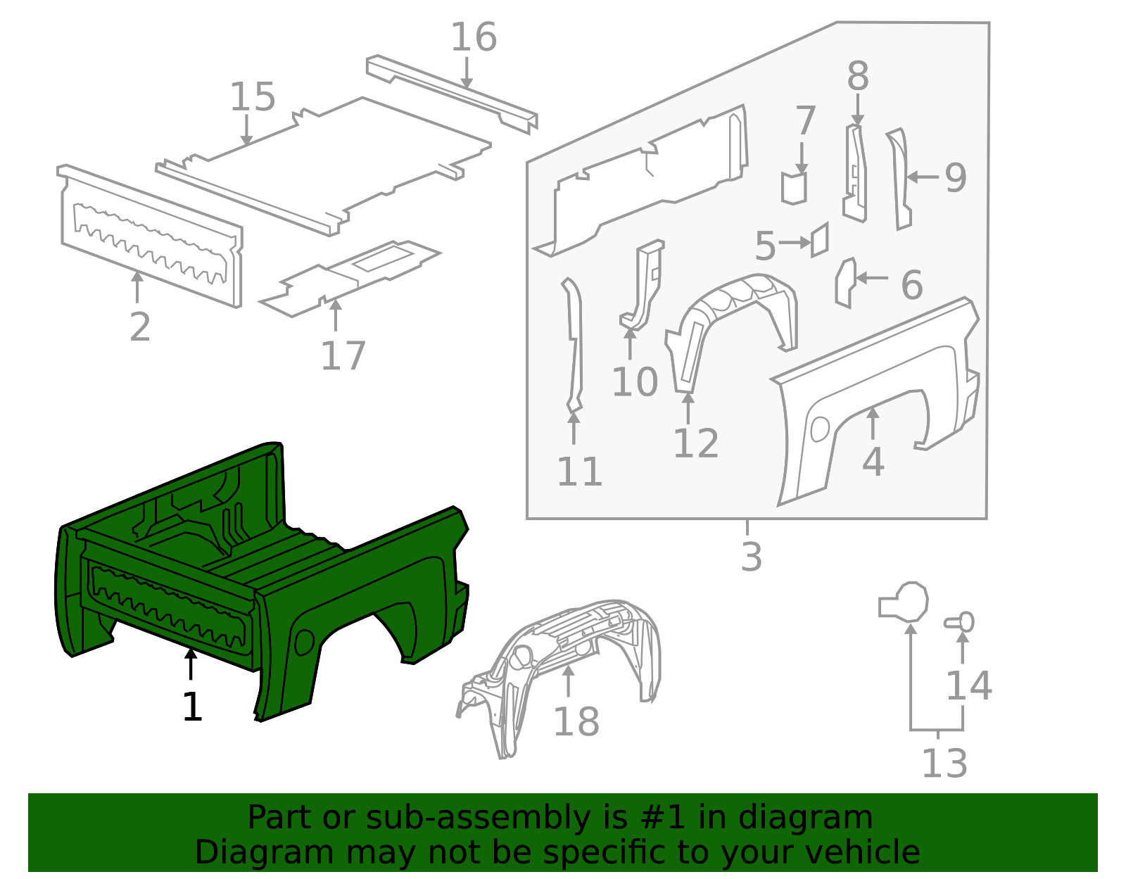25969364 - Pickup Box Assembly 2007-2014 Chevrolet | GM Parts Warehouse