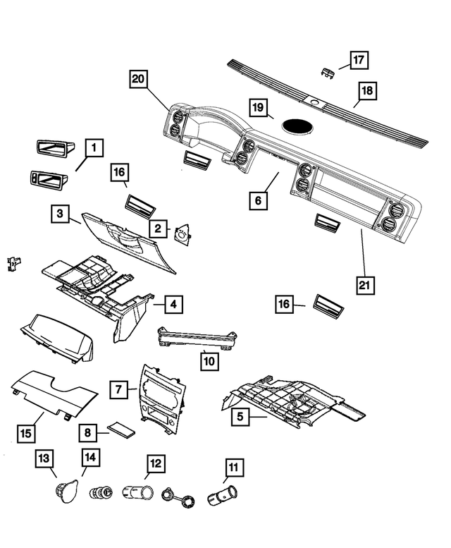 1EJ30BD1AF - Interior Trim: Instrument Panel Bin for Mopar Image image
