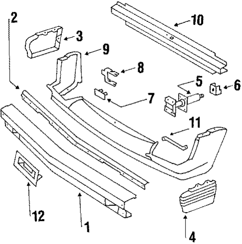 Front Bumper for 1985 Pontiac T1000 #0