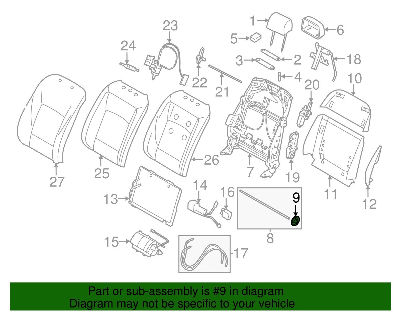 Seat Back Frame Spring - BMW (52-10-7-068-047)