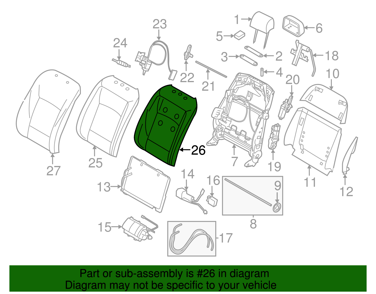 Seat Back Pad (52-10-7-249-961)