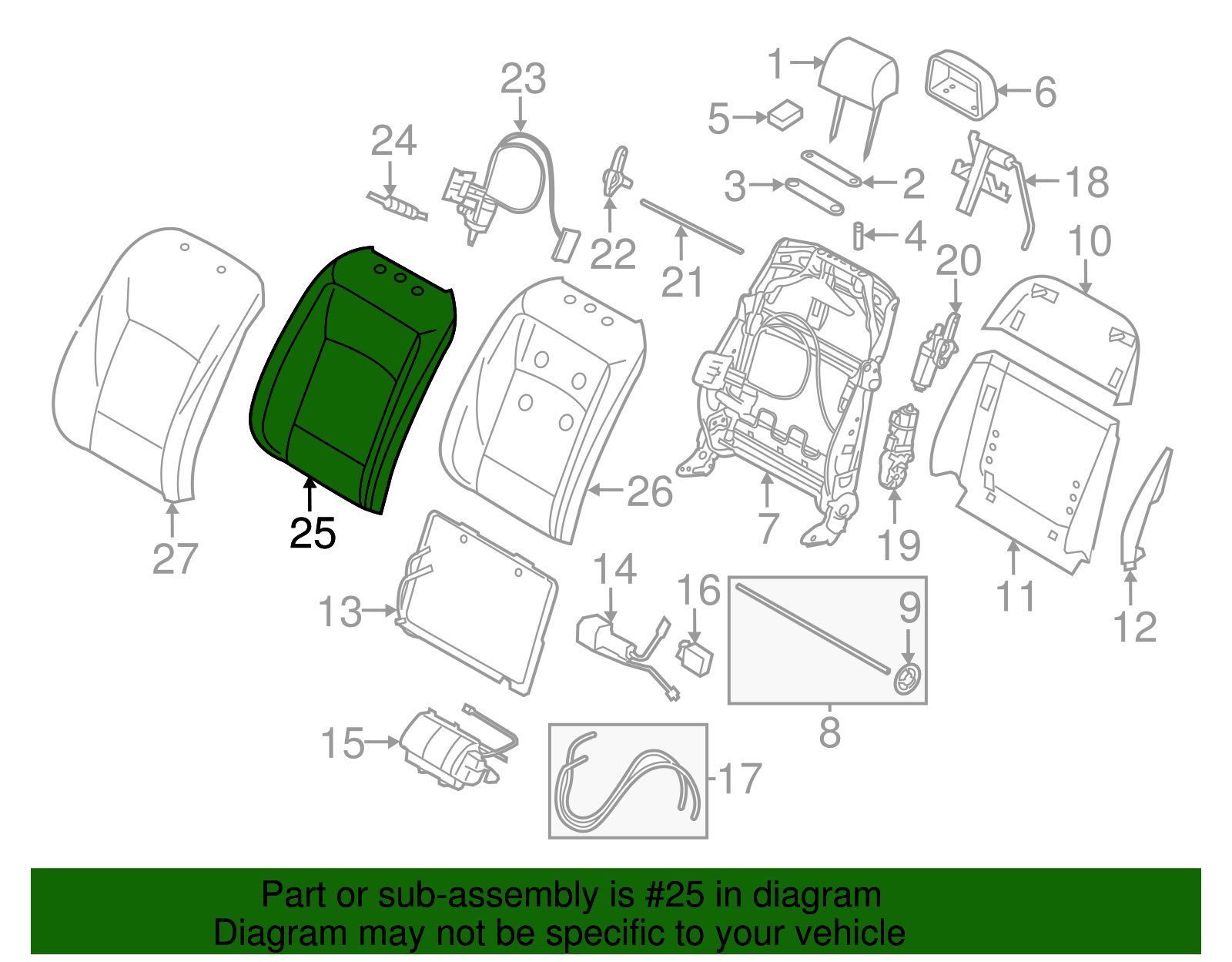 Seat Back Pad (52-10-7-249-958)