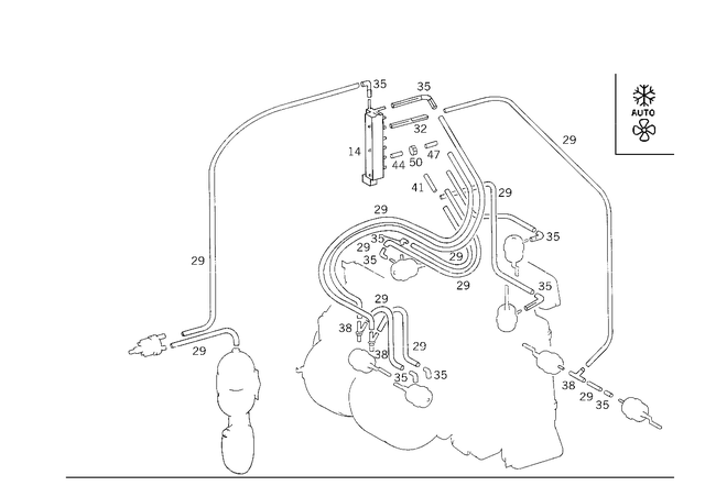 2018050075 - Vacuum System: Restrictor for Mercedes-Benz: 190, 190D, 190E, 220D, 230, 240D, 280, 280C, 280CE, 280SE, 300CE, 300E, 300SD, 300SE, 300SEL, 300TE, 380SE, 380SEC, 380SEL, 380SL, 400E, 400SE, 400SEL, 500E, 500SEL, 560SEC, 560SEL, 560SL, 600SEL, S420 Image image