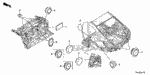 74241SNAA00 - Interior/Bumper: INSULATOR, DASHBOARD CENTER (UPPER) for Honda Image