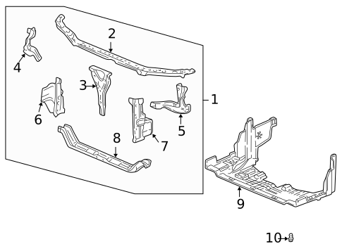 Radiator Support for 2003 Acura CL #0