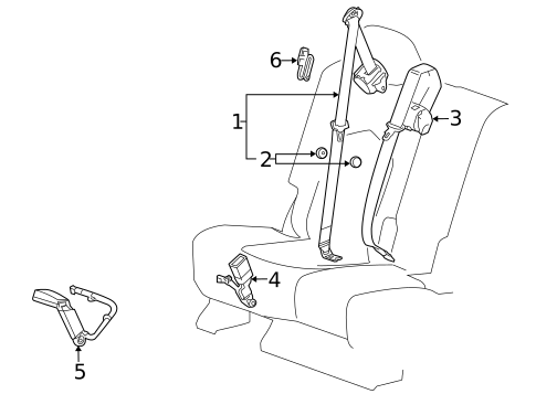 Rear Seat Belts for 2014 Cadillac SRX #0
