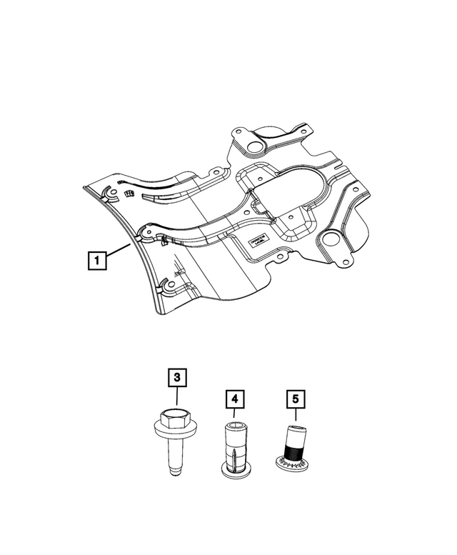 68375444AC - Frame, Bumper and Fascia: Front Skid Plate for Mopar Image