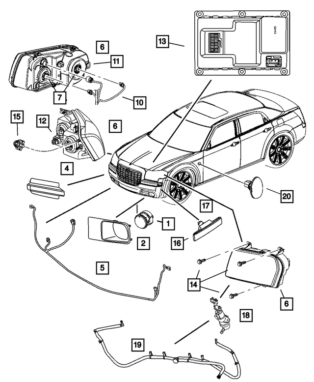 « 4806058AG –  : Projecteur, Côté Droit pour Mopar Image »