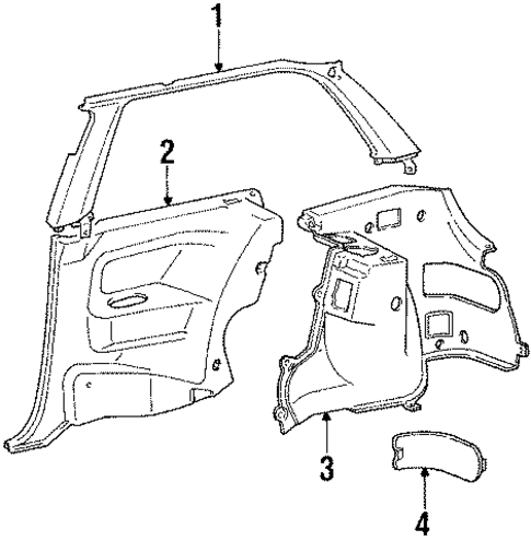 Interior Trim - Quarter Panels for 1990 Dodge Colt #0