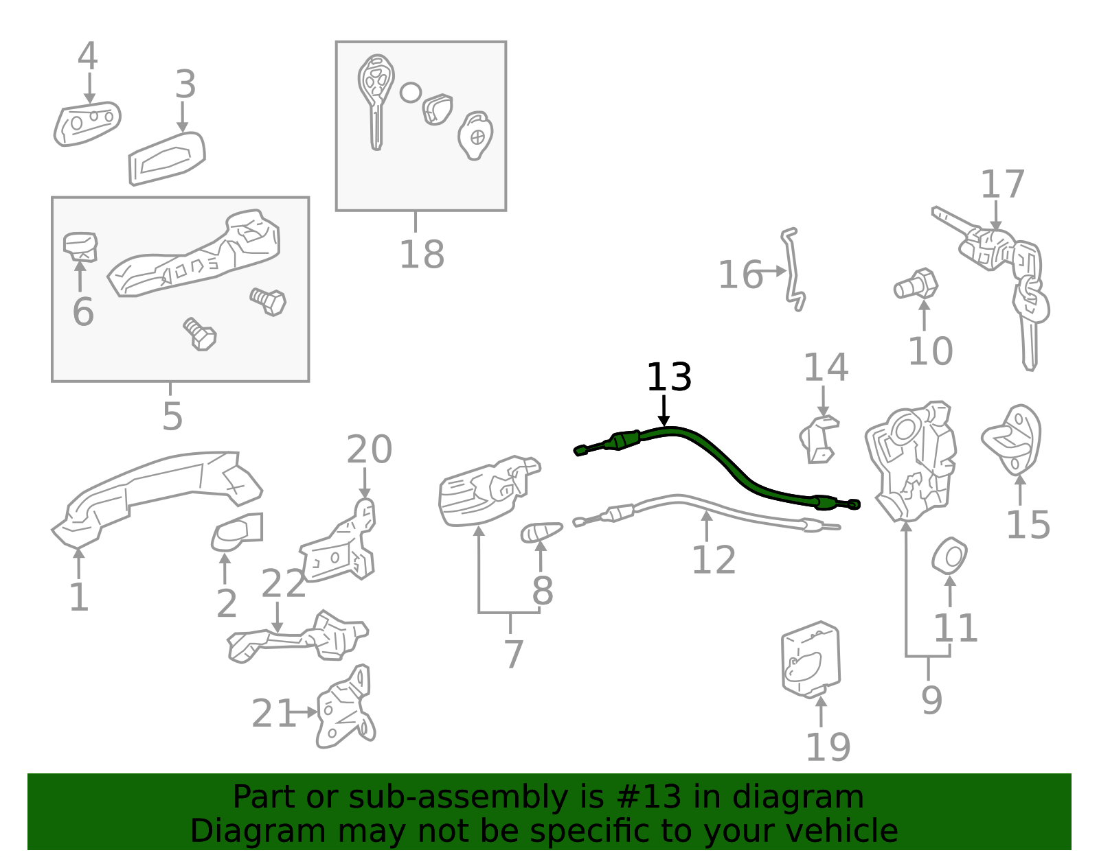 69750-21030 - High-Quality Door Latch Cable for 2011-2016 Scion tC ...