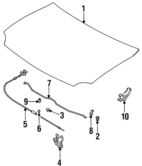 Hood & Components for 1997 Suzuki X-90 #0