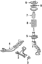 10055164 - Suspension: Steering Knuckle for Buick: Skyhawk, Skylark, Somerset, Somerset Regal | Cadillac: Cimarron | Chevrolet: Beretta, Cavalier, Corsica | Oldsmobile: Calais, Cutlass Calais, Firenza | Pontiac: Grand Am, J2000 Sunbird, Sunbird Image