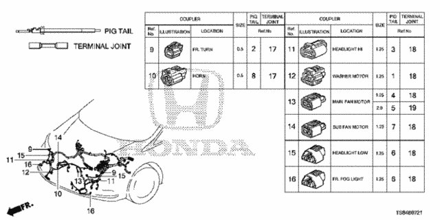 Electrical Connector (FR.) (2) for 2015 Honda Civic #0