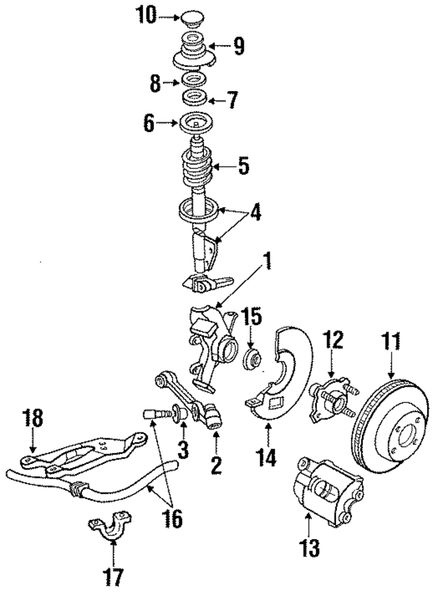 E3FZ3K186A - Suspension: Steering Knuckle for Ford: Escort, EXP, Tempo | Mercury: Lynx, Topaz Image