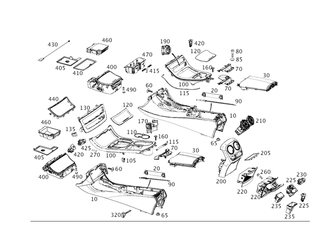 2136801008 - Panelling: Housing, Center Console for Mercedes-Benz: CLS450, CLS53 AMG, E300, E350, E400, E450, E53 AMG, E63 AMG S Image image