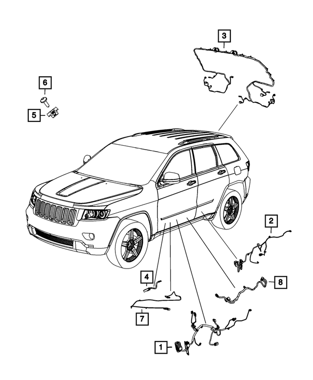 « 68101228AC – Electrical : Porte Avant Cablage, Côté Gauche pour Mopar Image »