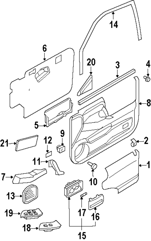 Interior Trim - Front Door for 2002 Isuzu Rodeo #0
