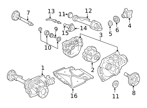 Carrier & Front Axles for 2001 Oldsmobile Bravada #0