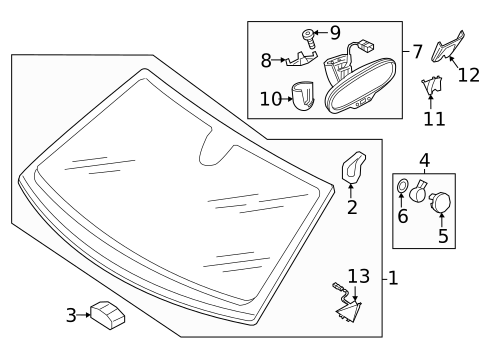 Glass - Windshield for 2025 Audi Q7 #0