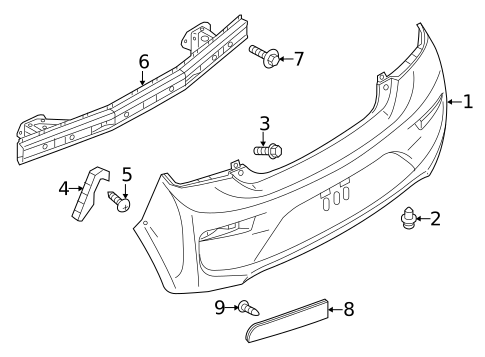 Bumper & Components - Rear for 2024 Mitsubishi Mirage #0