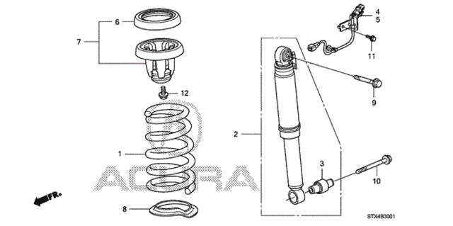 Rear Shock Absorber (2) for 2007 Acura MDX #0
