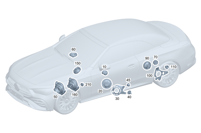 2238207100 - Electr. System: Speaker for Mercedes-Benz: 300C, 300CD, 350SD, AMG GT 43, AMG GT 55, AMG GT 63 Pro, C300, C43 AMG, C63 AMG S E Performance, CLE300, CLE450, CLE53 AMG, E350, EQE 350, EQE 350 SUV, EQE 350+, EQE 350+ SUV, EQE 500, EQE 500 SUV, EQE AMG, EQE AMG SUV, EQS 450, EQS 450 SUV, EQS 450+, EQS 450+ SUV, EQS 580, EQS 580 SUV, EQS AMG, GLC300, GLC350e, GLC43 AMG, GLC63 AMG S E Performance, Maybach EQS 680 SUV, Maybach S580, Maybach S680, S500, S580, S580e, S63 AMG E Performance, SL43 AMG, SL55 AMG, SL63 AMG, SL63 AMG S E Performance Image image