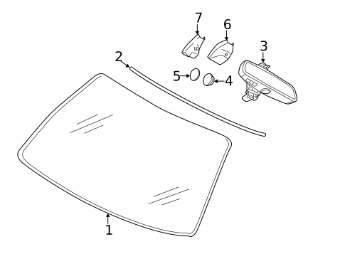 Glass - Windshield for 2015 BMW 740Li #1