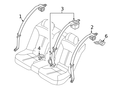 Rear Seat Belts for 2015 Kia K900 #0