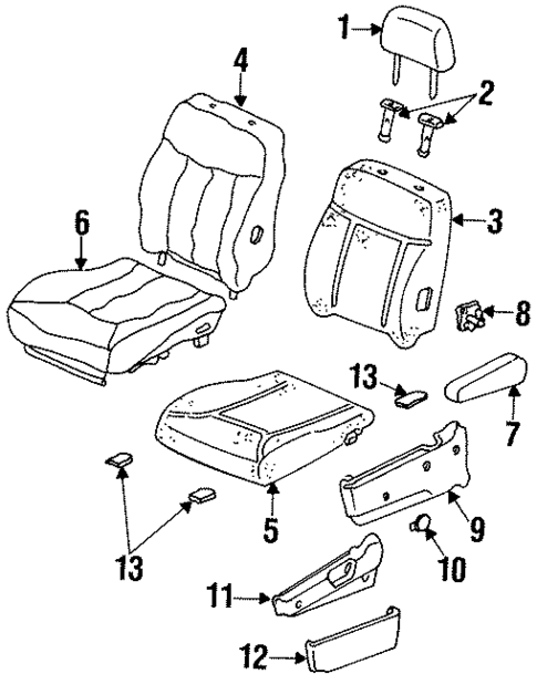 Front Seat Components for 1997 Isuzu Oasis #0