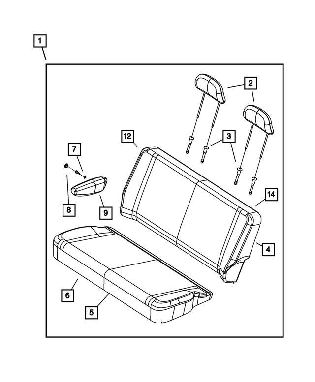 QT981K2AA - Interior Trim: Headrest Sleeve, Locking for Mopar Image