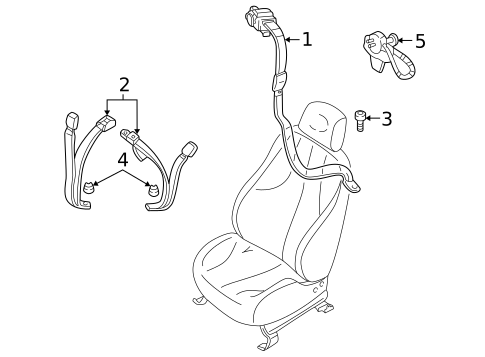 Rear Seat Belts for 1998 Pontiac Sunfire #0