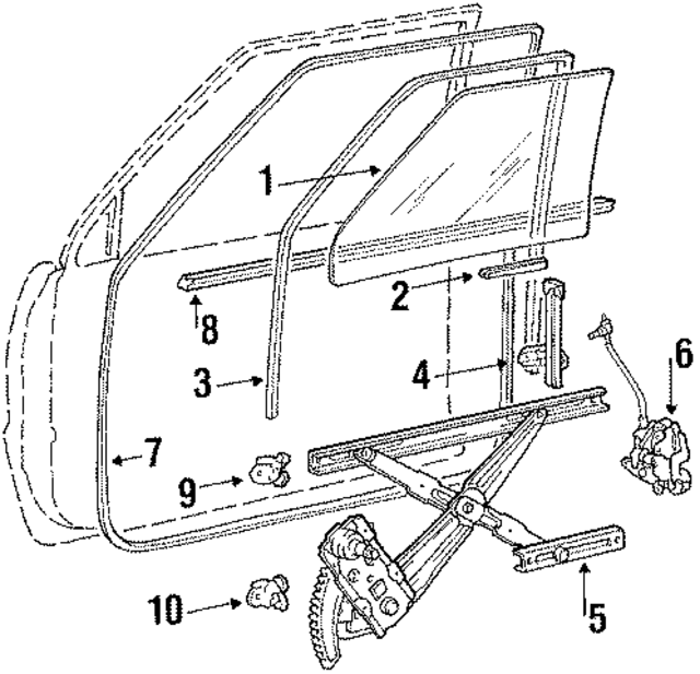 MB422231 - Body: Door Weather-Strip for Mitsubishi: Mighty Max Image