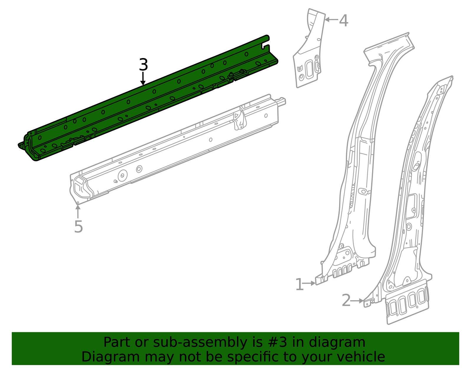 42741518 - Driver Side Rocker Outer Panel Reinforcement 2021-2025 ...