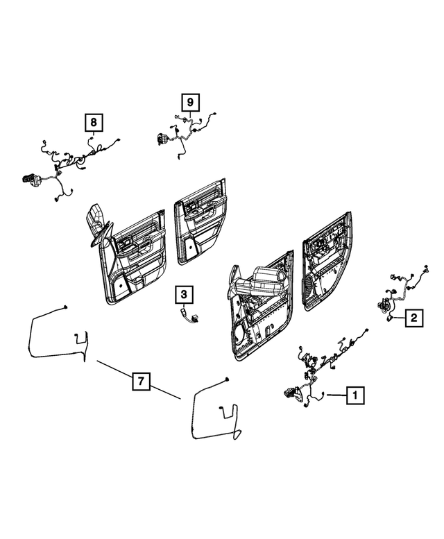 68475641AA - Electrical: Front Door Wiring for Mopar Image