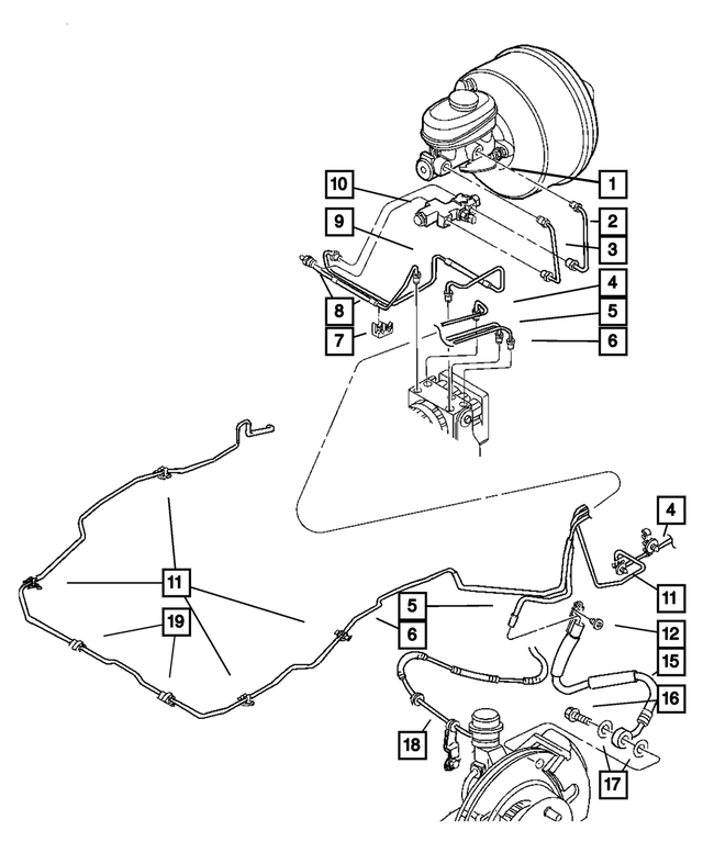 52008398AB - Service Brakes: Brake Tube, Primary for Mopar Image