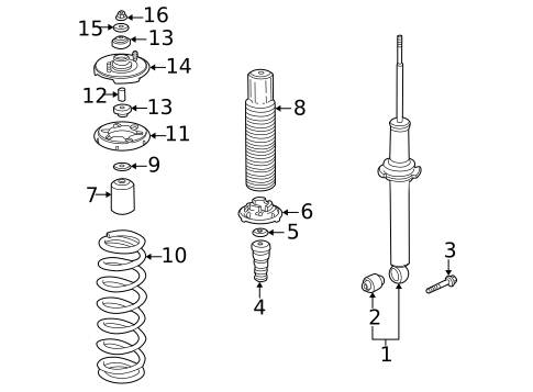Struts & Components for 2002 Acura CL #1