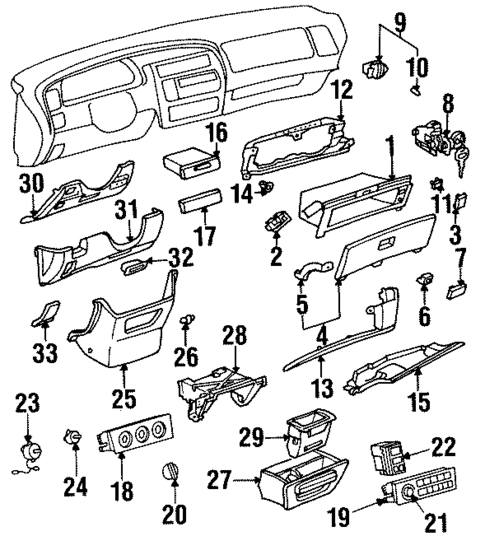 Instrument Panel for 1996 Toyota Avalon #1