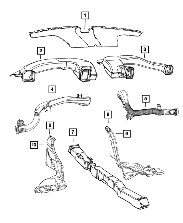 68110727AD - Air Conditioners and Heaters: Defroster Duct for Mopar Image