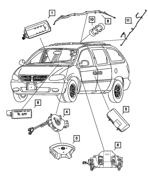 Air Bag System for 2006 Chrysler Town & Country #0