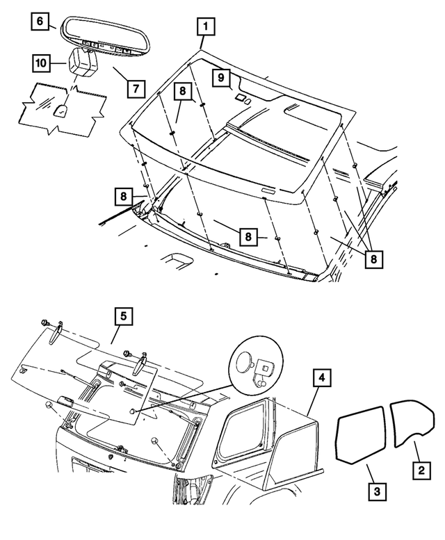 68036457AG - : Shipping Assembly - 30 Lite Glass Windshield for Mopar Image