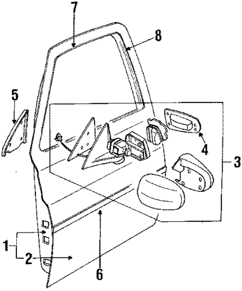 Door & Components for 1993 INFINITI Q45 #0